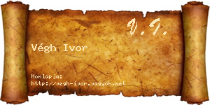 Végh Ivor névjegykártya